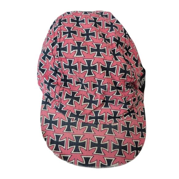 Vintage Rare 80s Life's A Beach Surfgear Punk Cyclist Hat Iron Cross OS - Picture 4 of 9